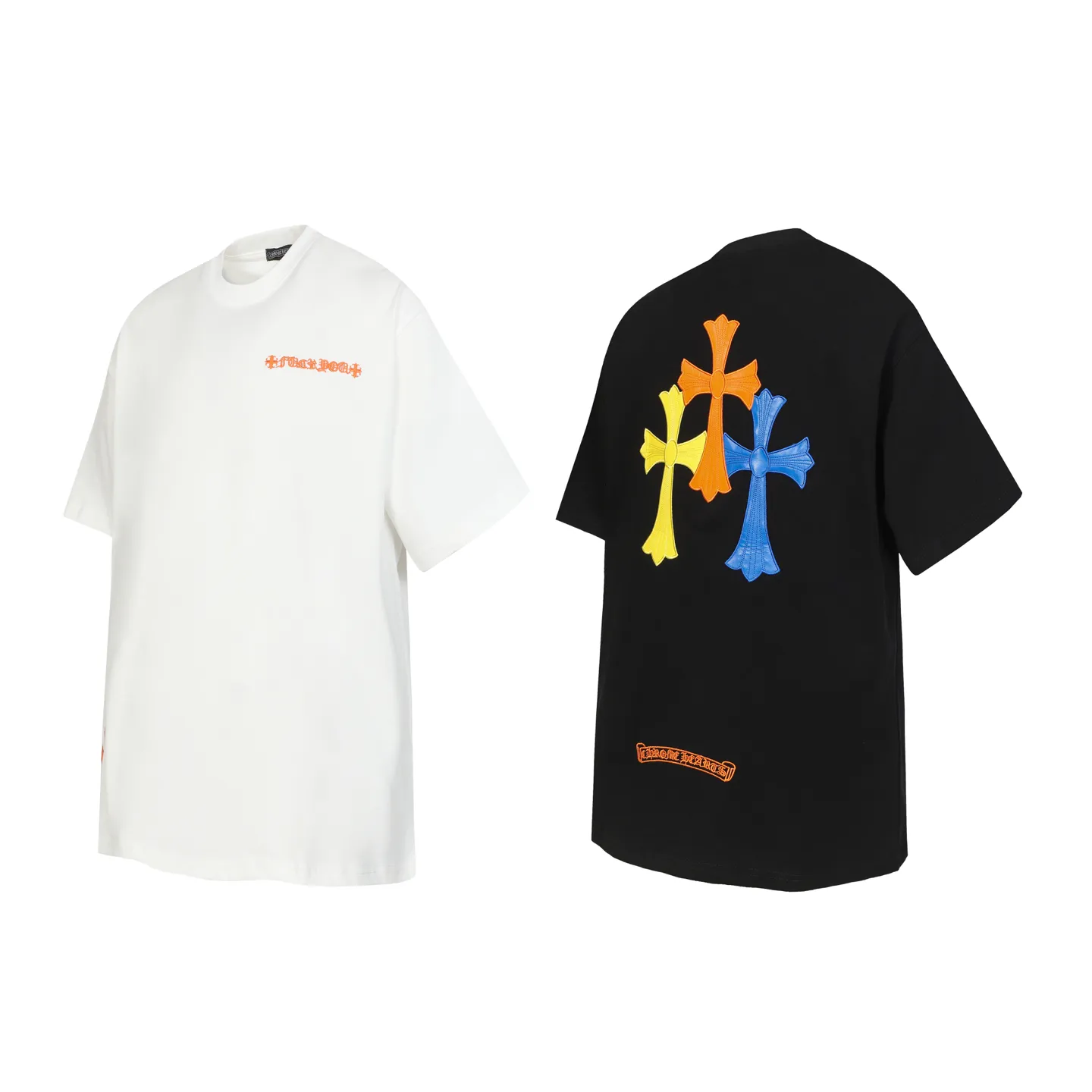 P170 2209 style 280g heavy double yarn -Chrome Hearts/Chrome Hearts Color Cross✝️Skin embroidered short-sleeved T-shirt -High weight, high density and high quality. The wool is soft, delicate and skin-friendly. It feels soft and silky. It has excellent warmth and skin-friendly properties. -Customized weaving and dyeing, no color difference. No matter the fabric or workmanship details, it beats the ordinary version on the market. -Colour: black white -Size: S M L XL